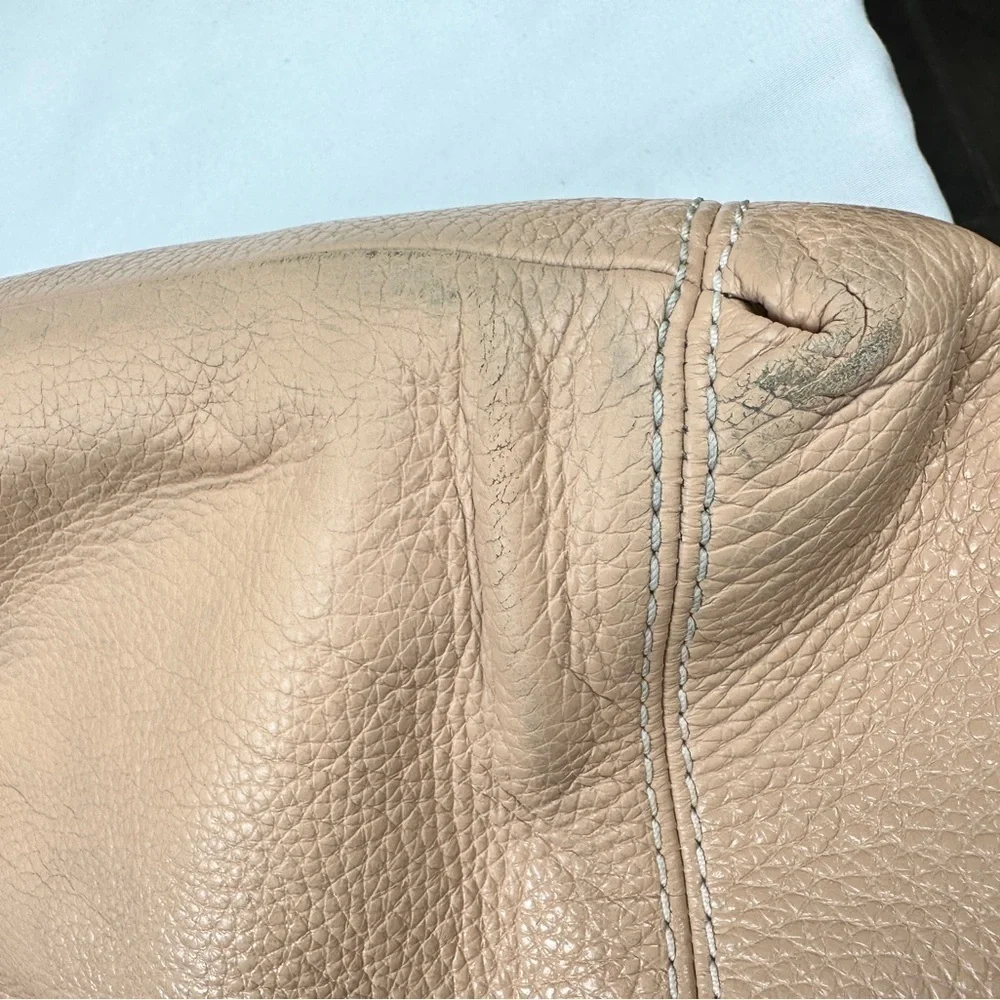 Coach NY Lexy F31987 Tan Pebble Leather Shoulder Bag Satchel w/storage bag
